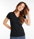 Women's Pima Cotton V-Neck T-Shirt - Black