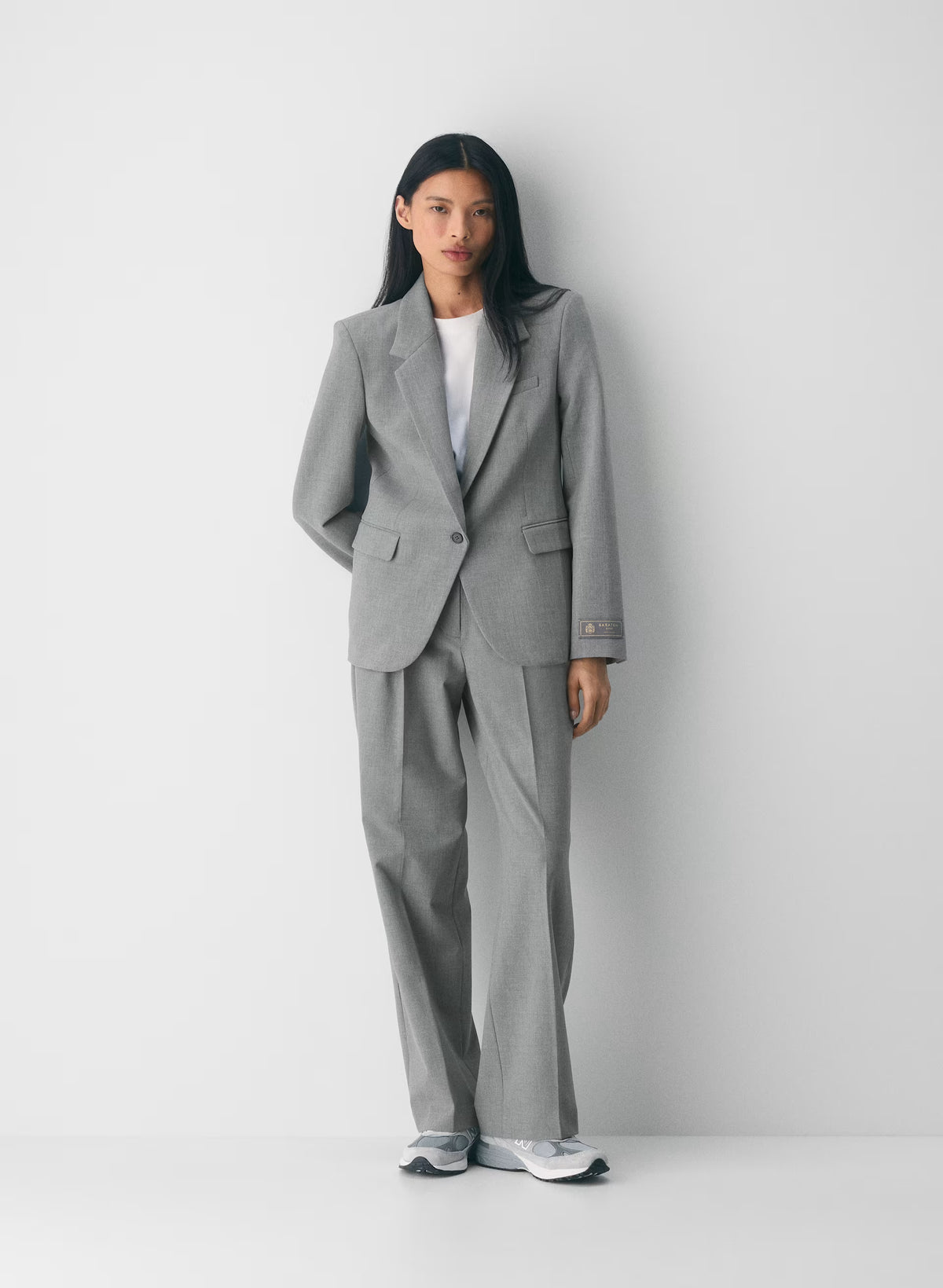Single-Breasted Stretch Blazer - Check
