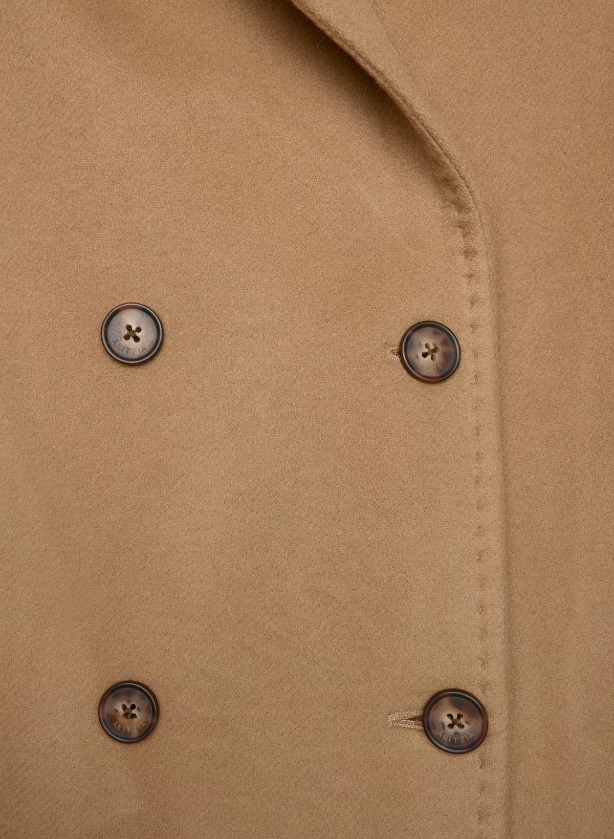 Double-Breasted Wool Cashmere Coat - Herringbone