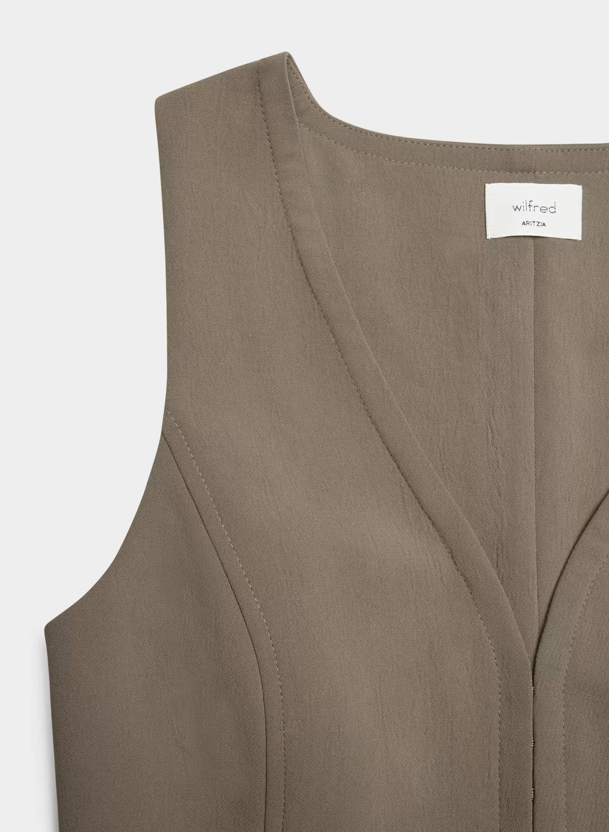 Lined Tailored Suit Vest - Olive