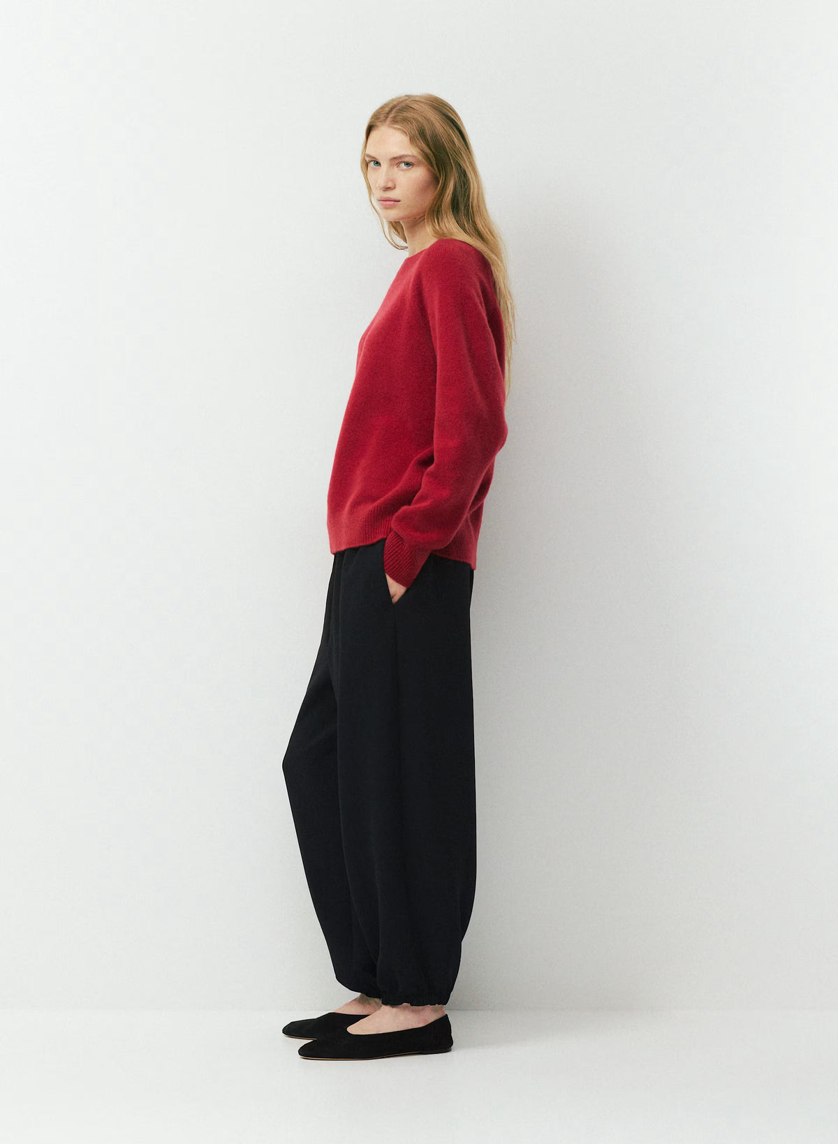Wool Cashmere Raglan Sweater - Olive
