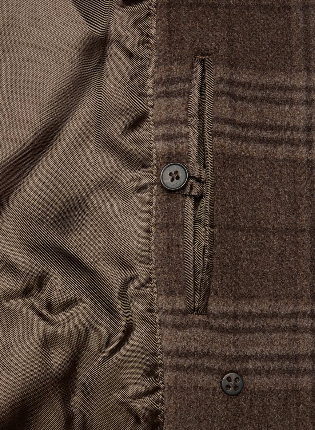 Double-Breasted Wool Cashmere Coat - Herringbone