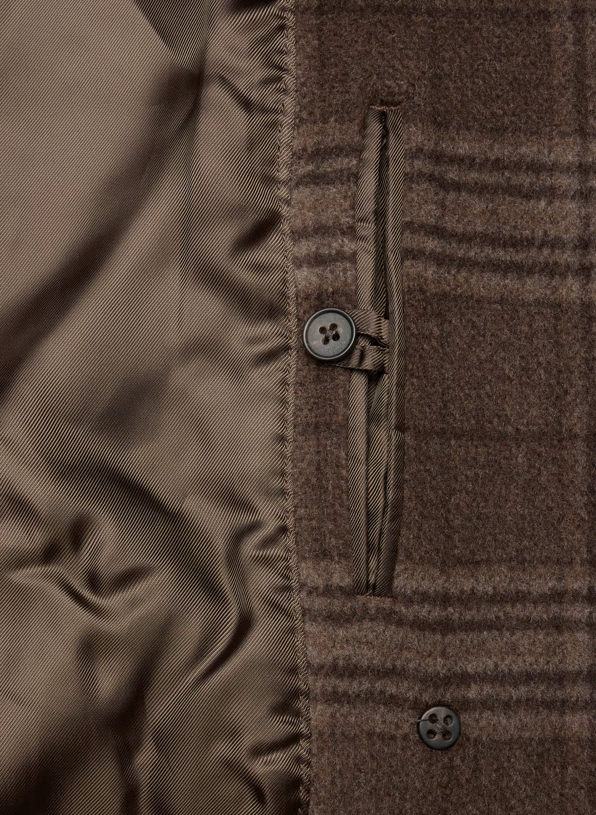 Double-Breasted Wool Cashmere Coat - Herringbone