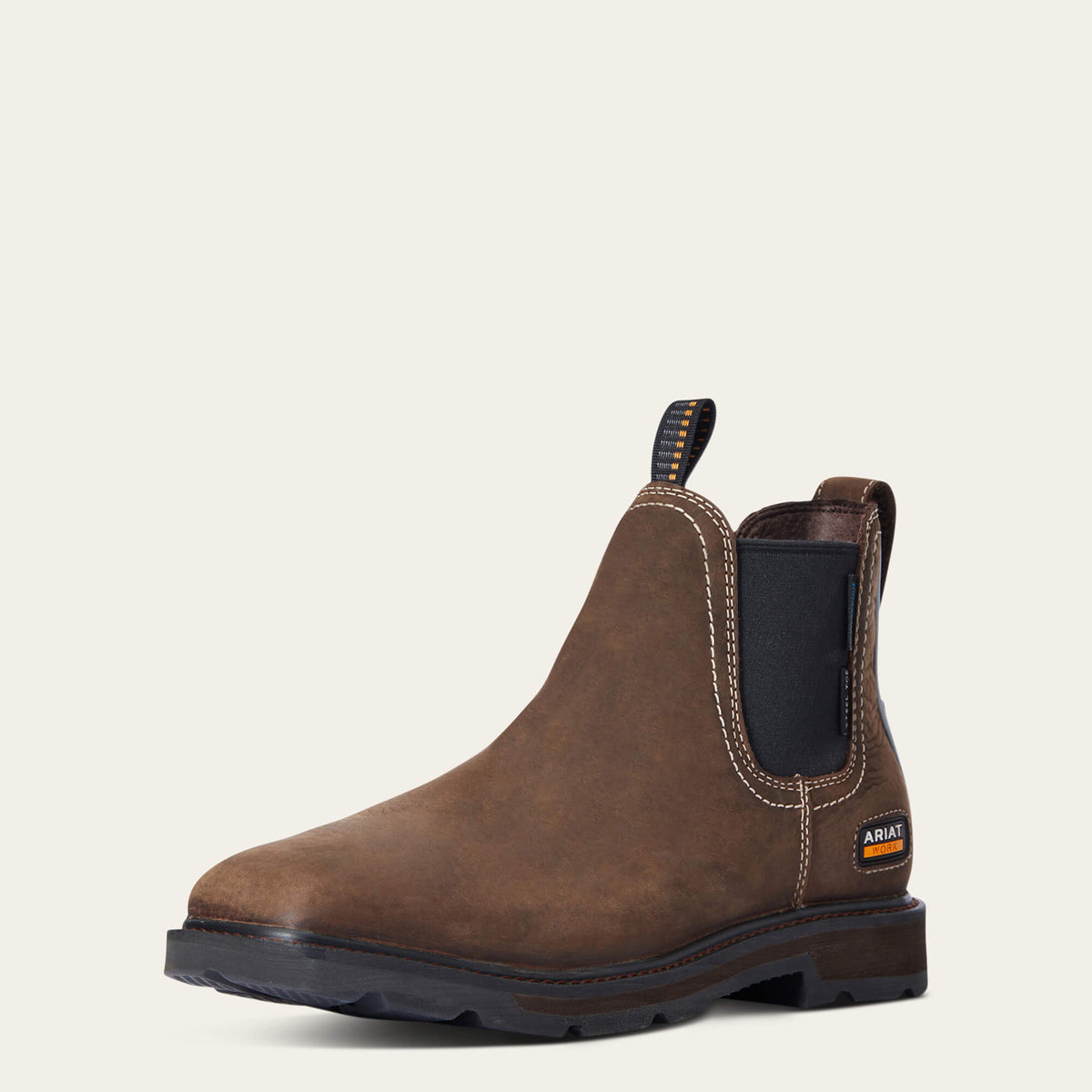 Waterproof Steel Toe Chelsea Work Boot - Dark Brown