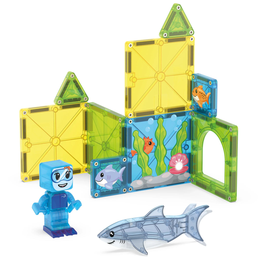 13-Piece Shark Dive Magnetic Building Set
