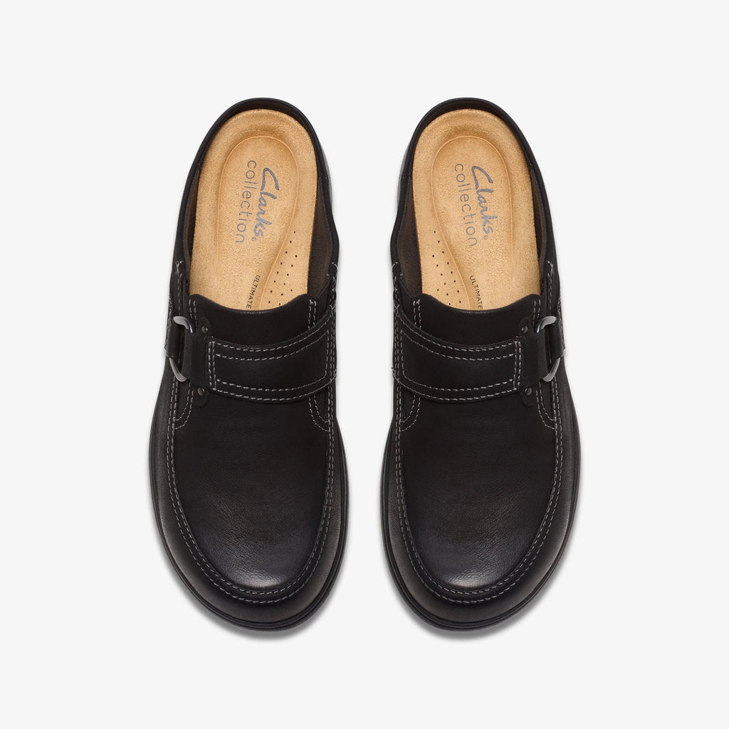 Nubuck Slip-On Mule - Black
