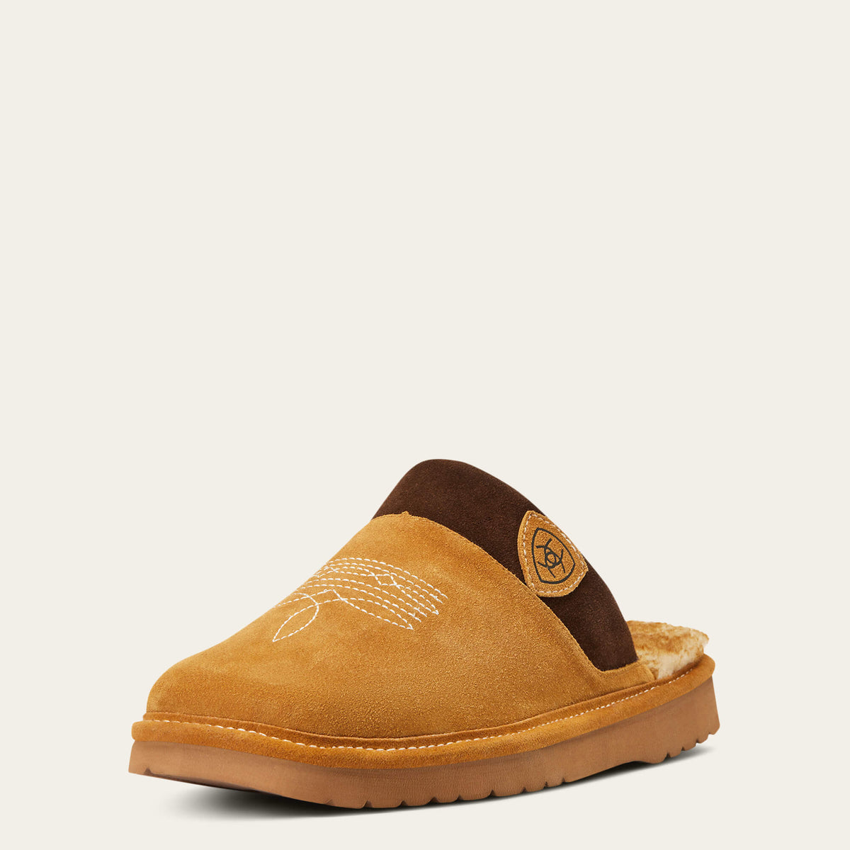Men's Suede Square Toe Slipper - Chestnut