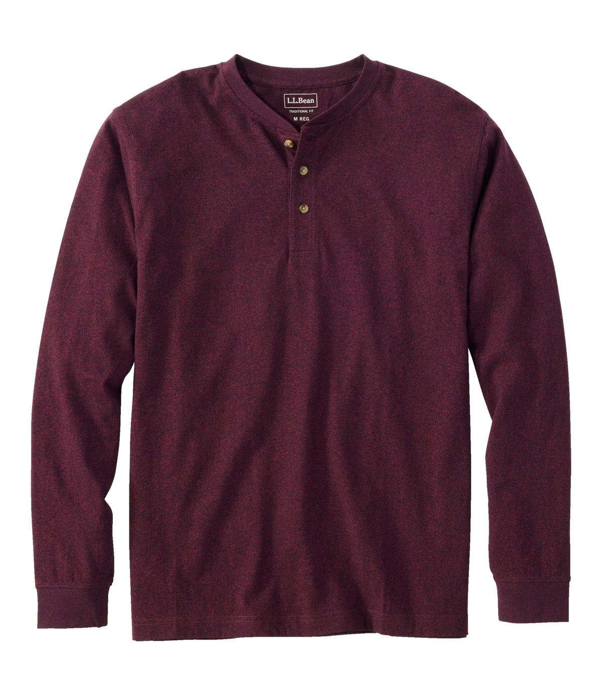 Men's Long-Sleeve Cotton Henley Shirt - Blue