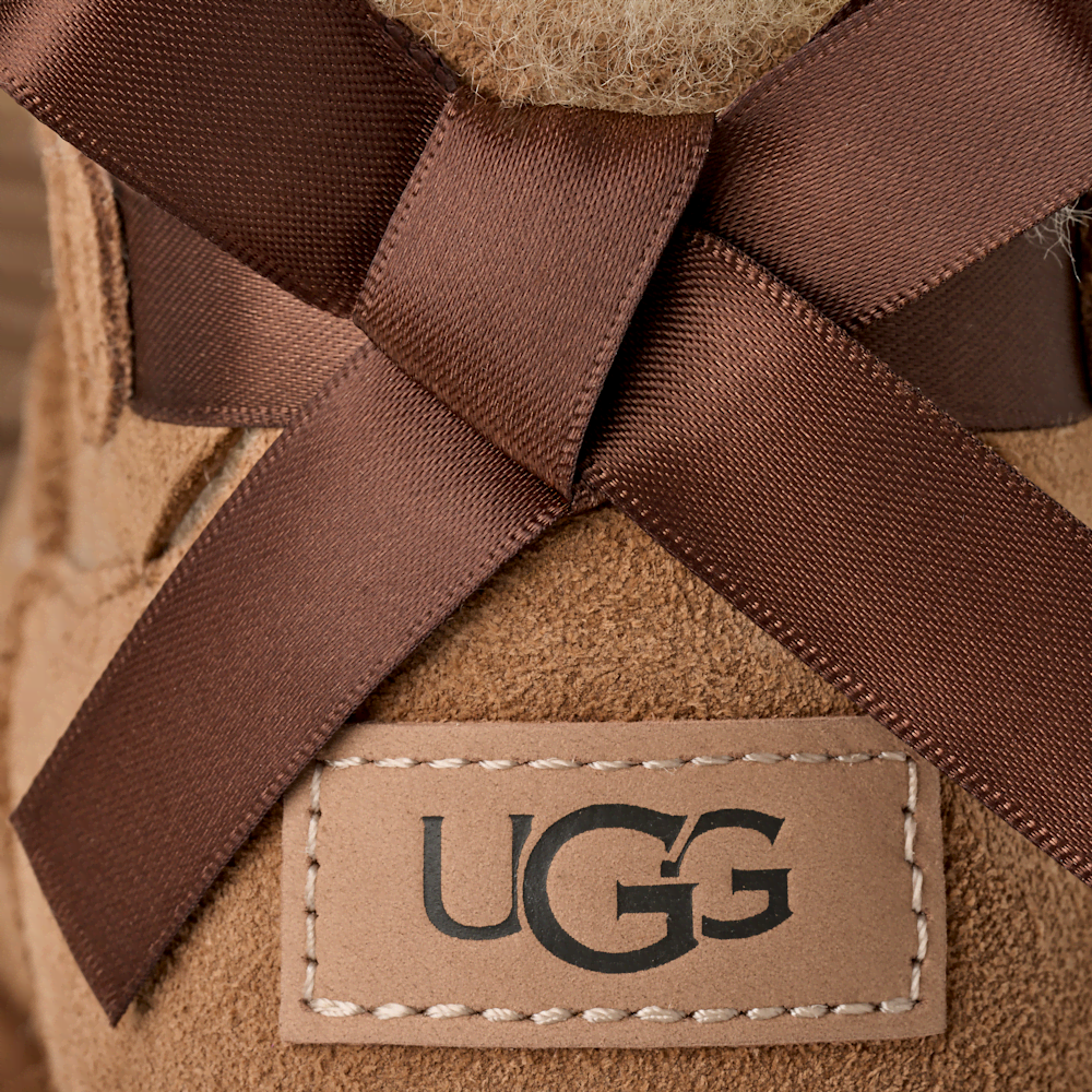 Women's Ultra-Short Suede Bow Boot - Sand