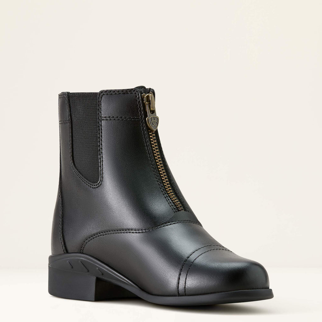 Kids' Leather Zip Paddock Boot - Black