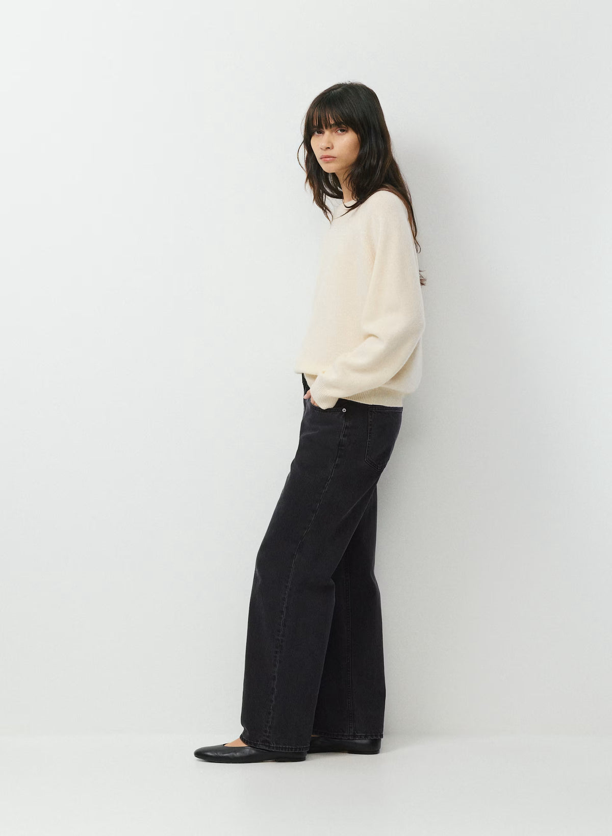 Wool Cashmere Raglan Sweater - Olive