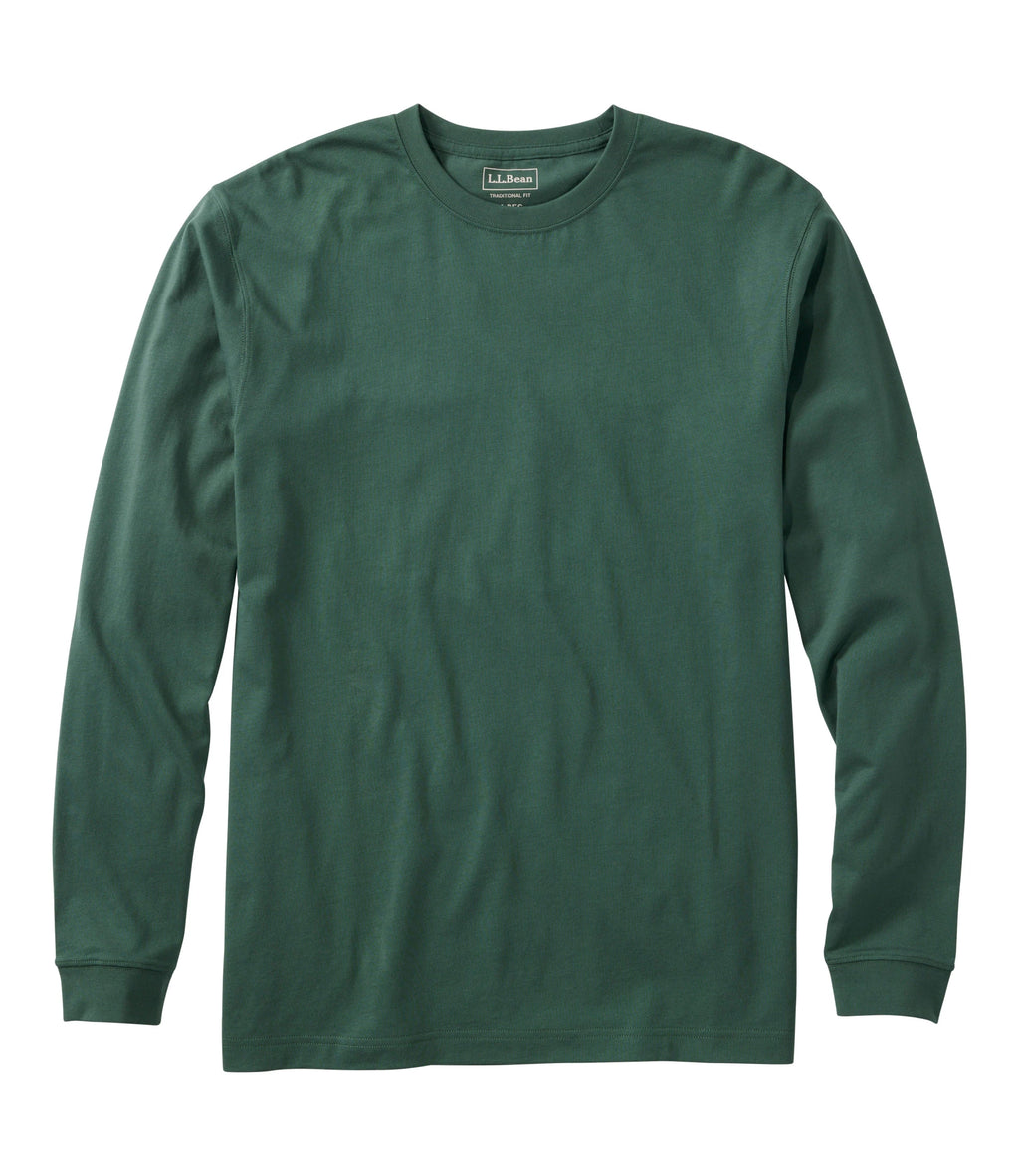 Men's Long-Sleeve Cotton Crewneck T-Shirt - Black
