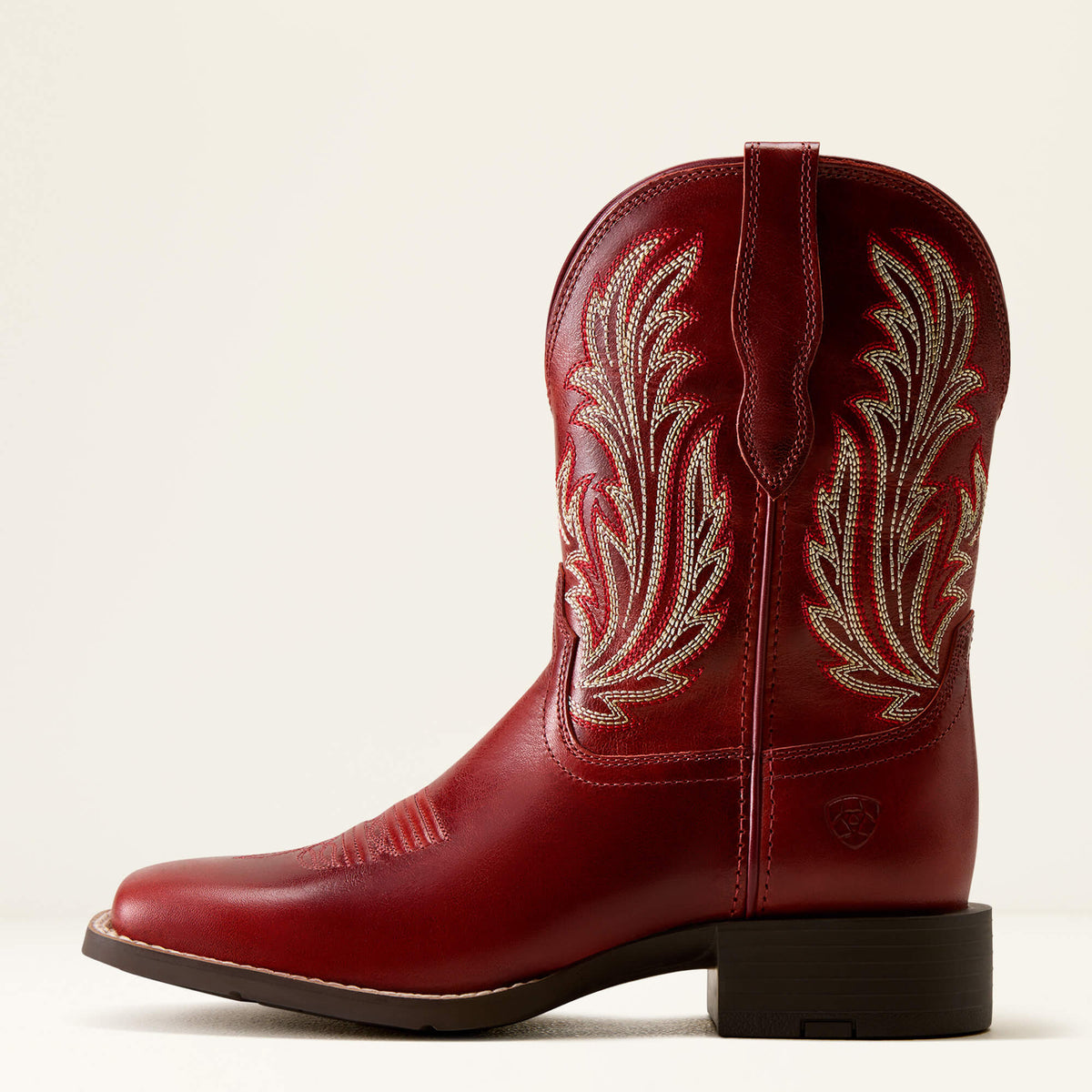 Women's Leather Wide Square Toe Western Boot