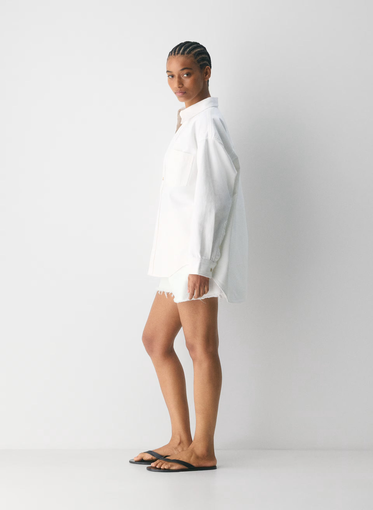 Oversized Hemp Blend Denim Shirt - Indigo