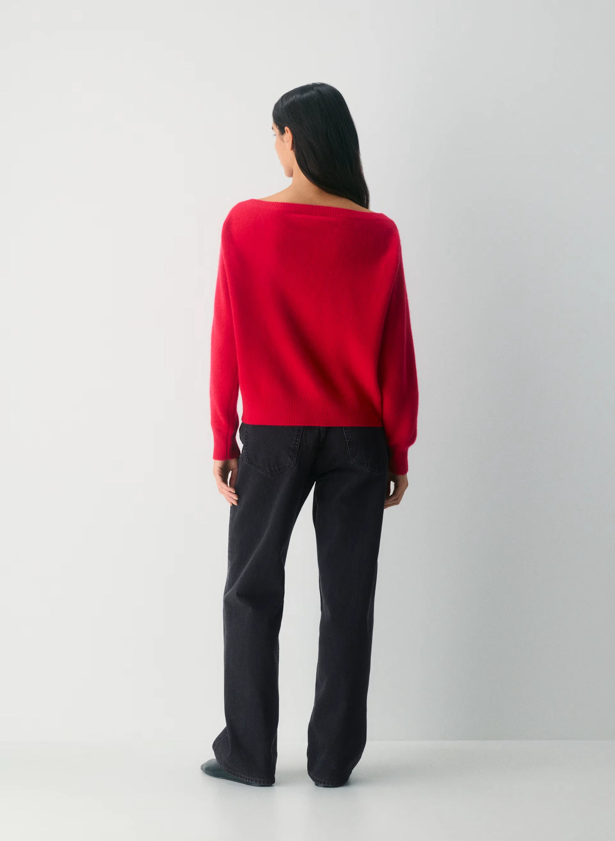Cashmere Boatneck Sweater - Heather Gray