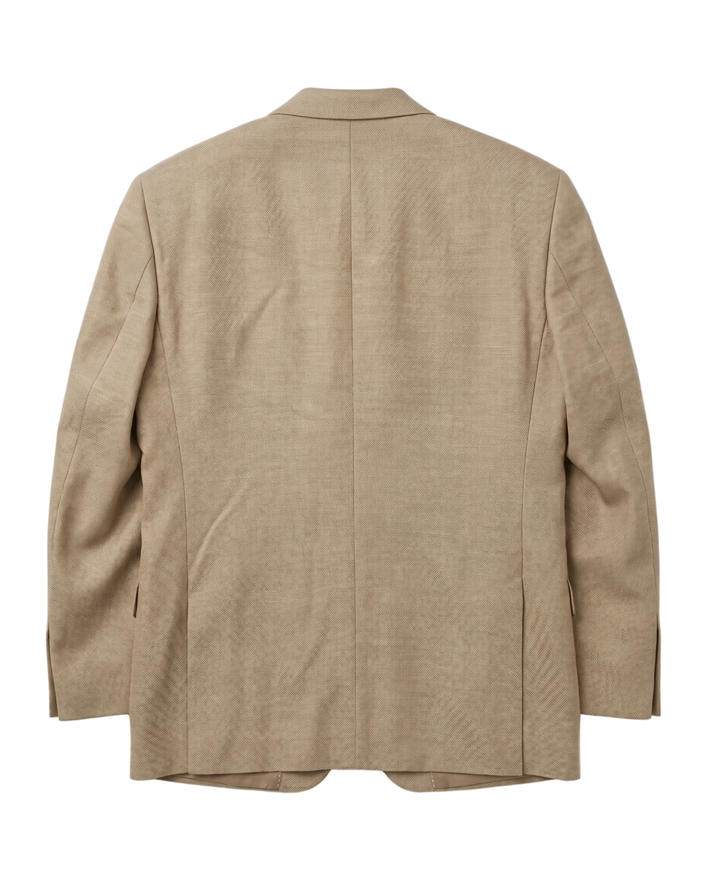 Men's Beige Textured Modern Fit Notch Lapel 2-Button Wool Sport Coat