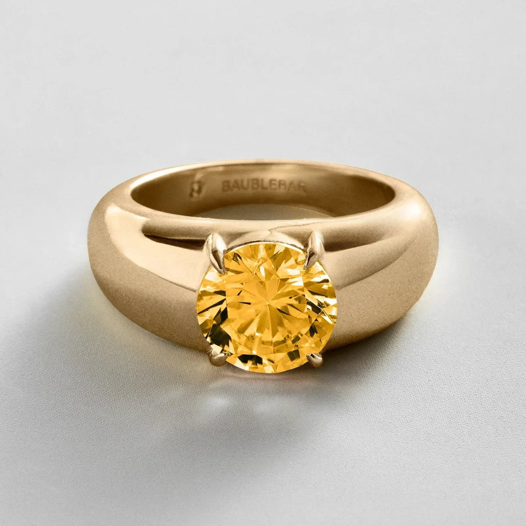Custom Gold-Plated Birthstone Band Ring