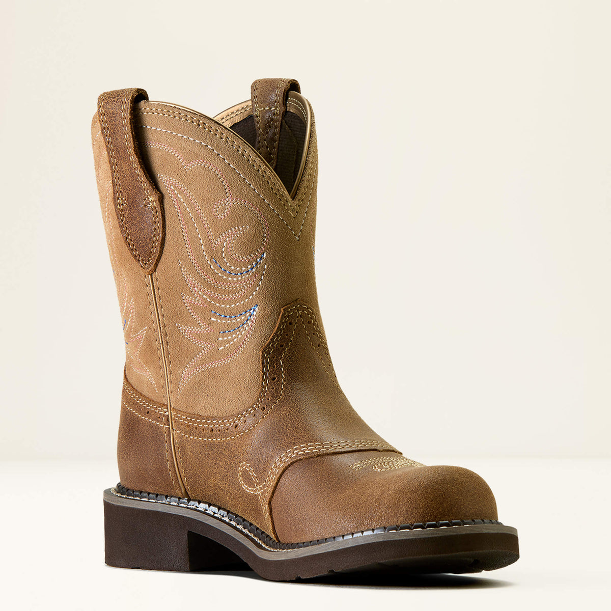 Women's Suede Western Ankle Boots - Tan