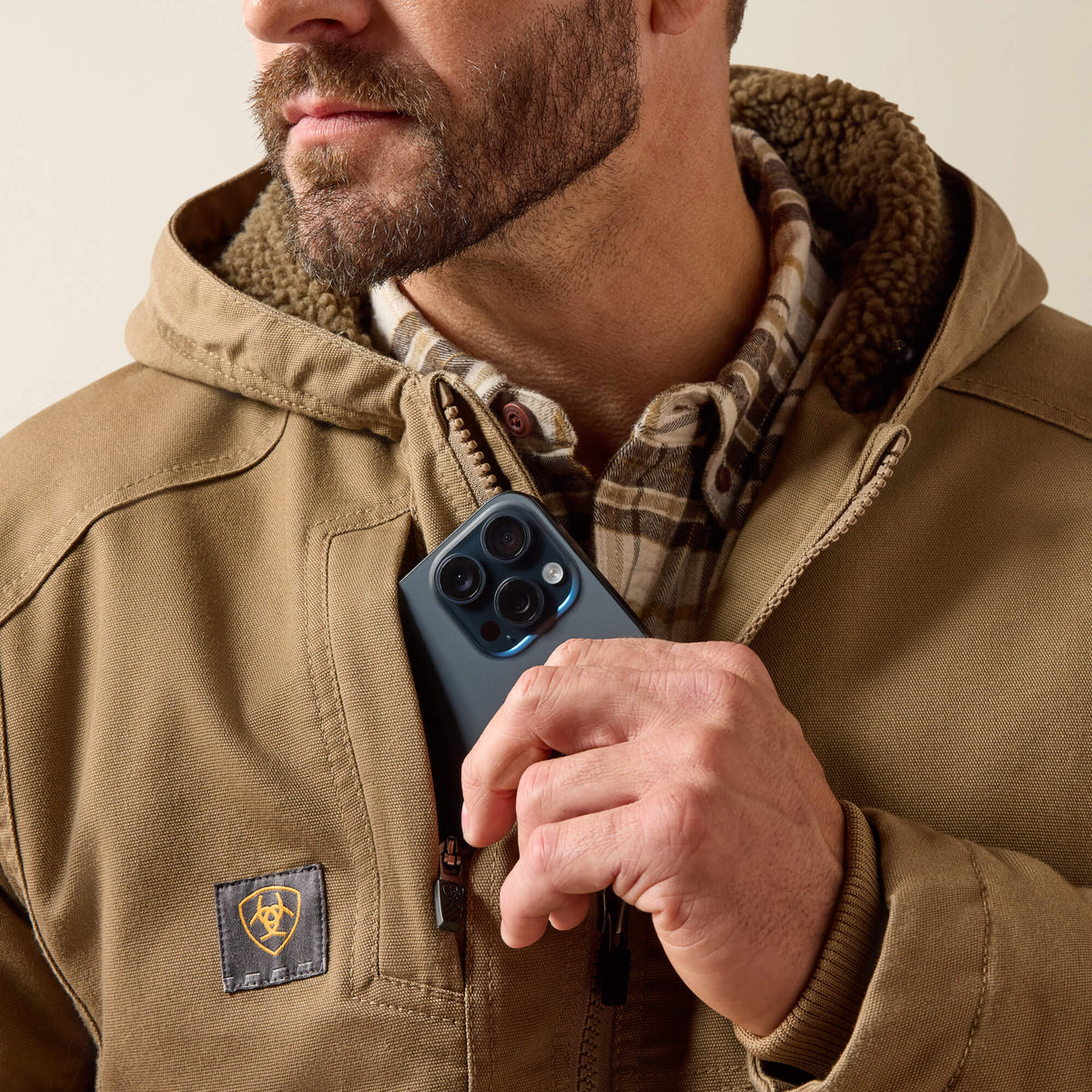 Men's Water-Repellent Sherpa-Lined Work Jacket