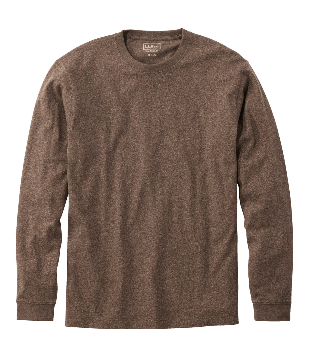 Men's Long-Sleeve Cotton Crewneck T-Shirt - Black