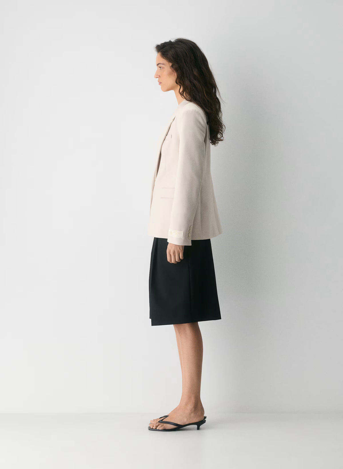 Single-Breasted Stretch Blazer - Check