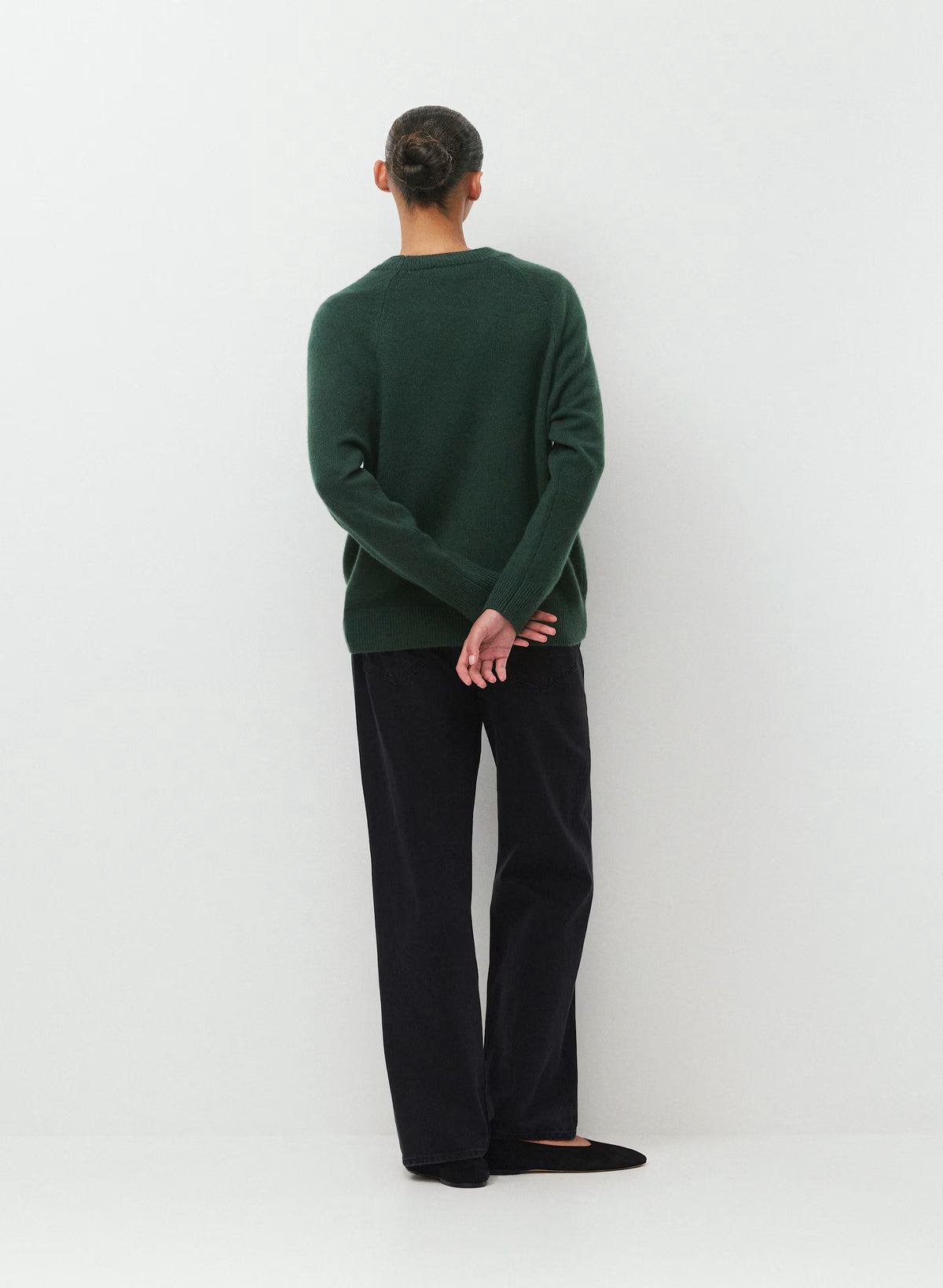 Wool Cashmere Raglan Sweater - Olive