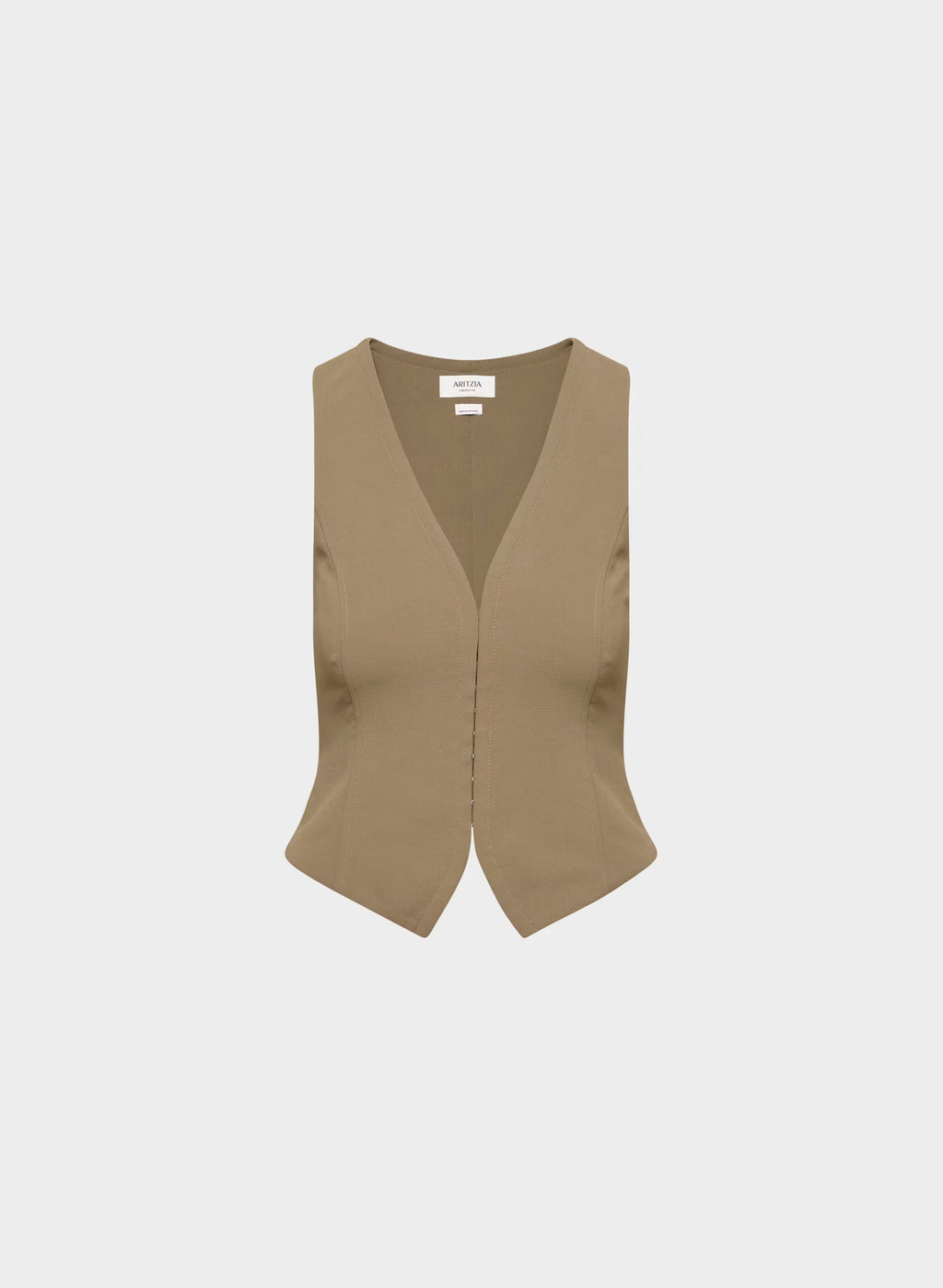 Lined Tailored Suit Vest - Olive