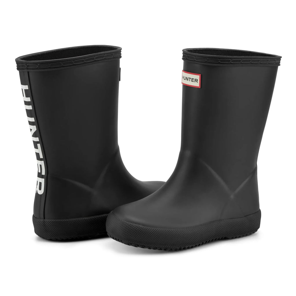 Kids' Waterproof Logo Rain Boots - Black