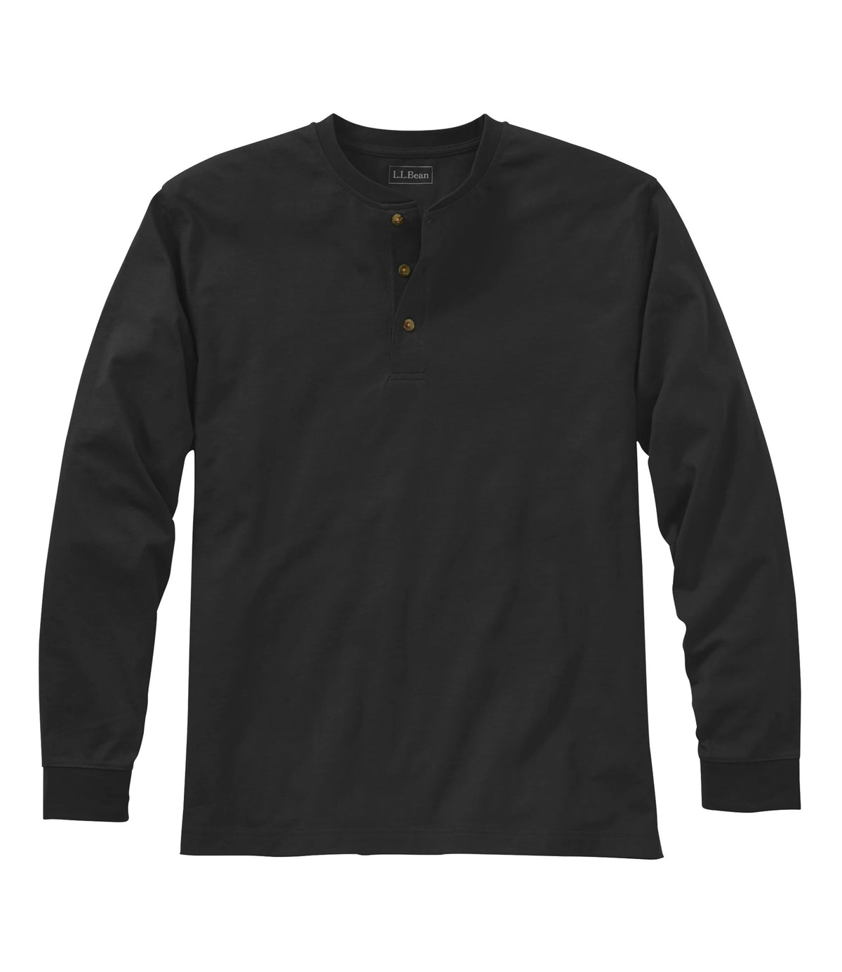 Men's Long-Sleeve Cotton Henley Shirt - Blue