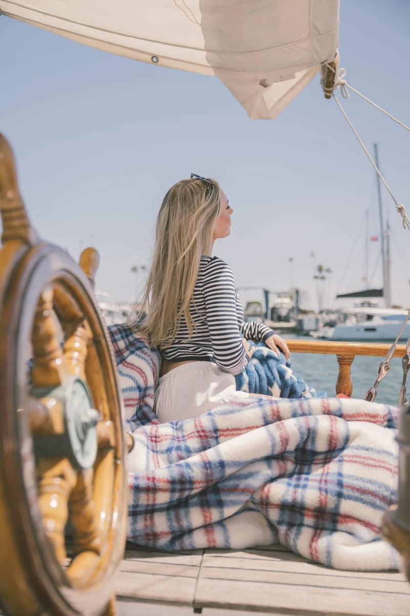 Plush Blanket - Red Blue Plaid
