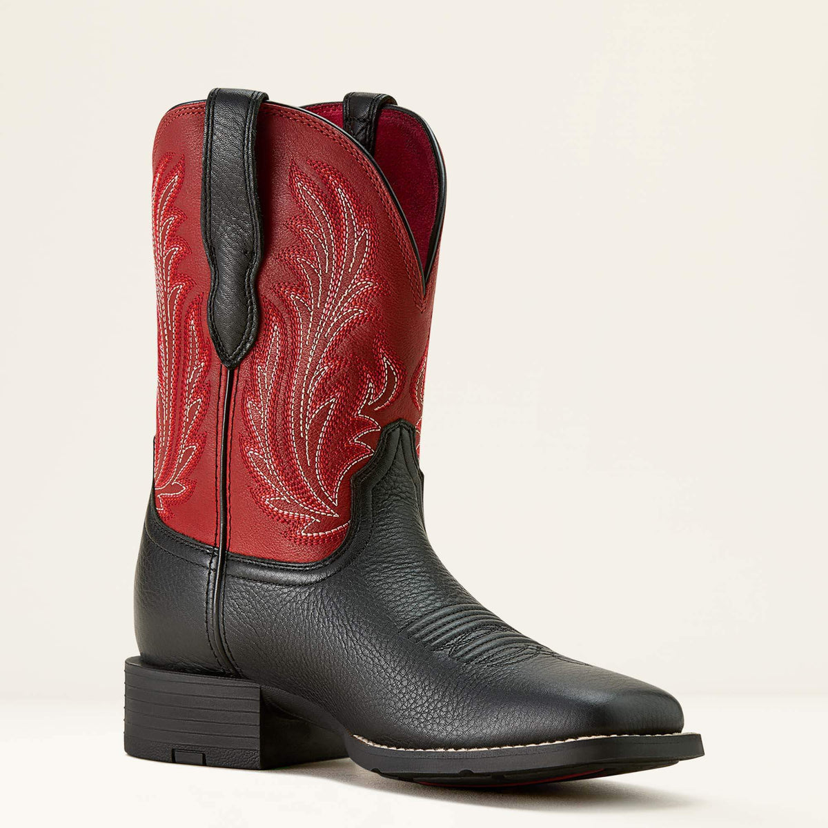 Women's Leather Wide Square Toe Western Boot