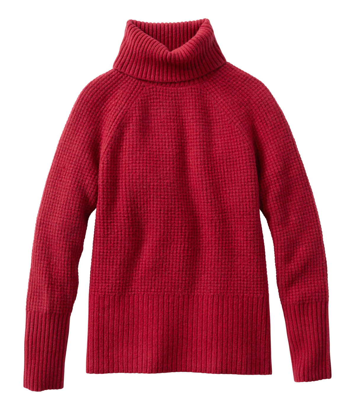 Women's Waffle Knit Turtleneck Sweater - Black