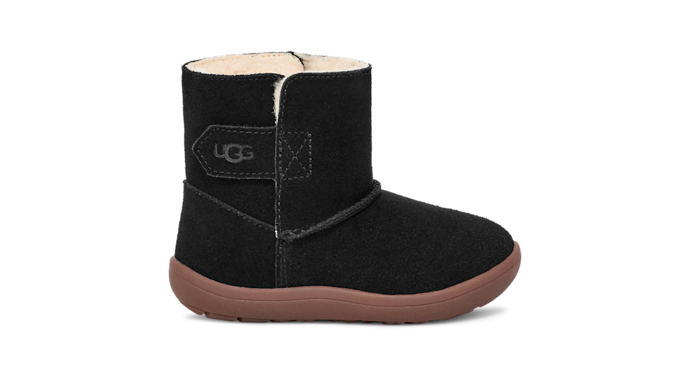 Toddler Suede Hook-And-Loop Boots - Black