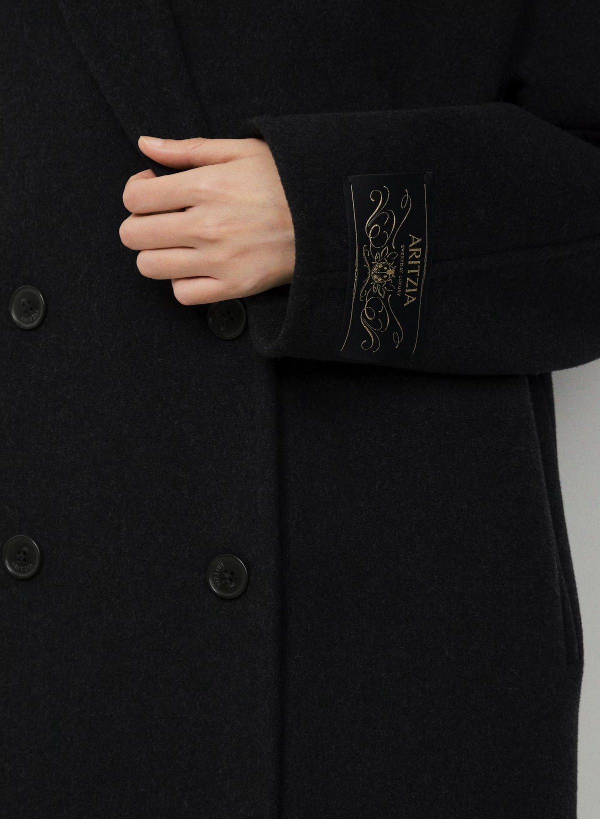 Double-Breasted Wool Cashmere Coat - Herringbone