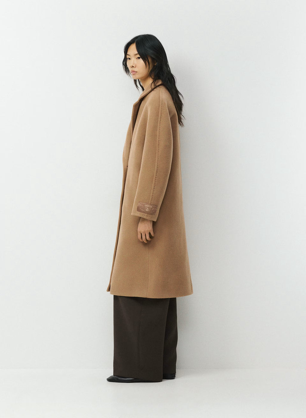 Double-Breasted Wool Cashmere Coat - Herringbone