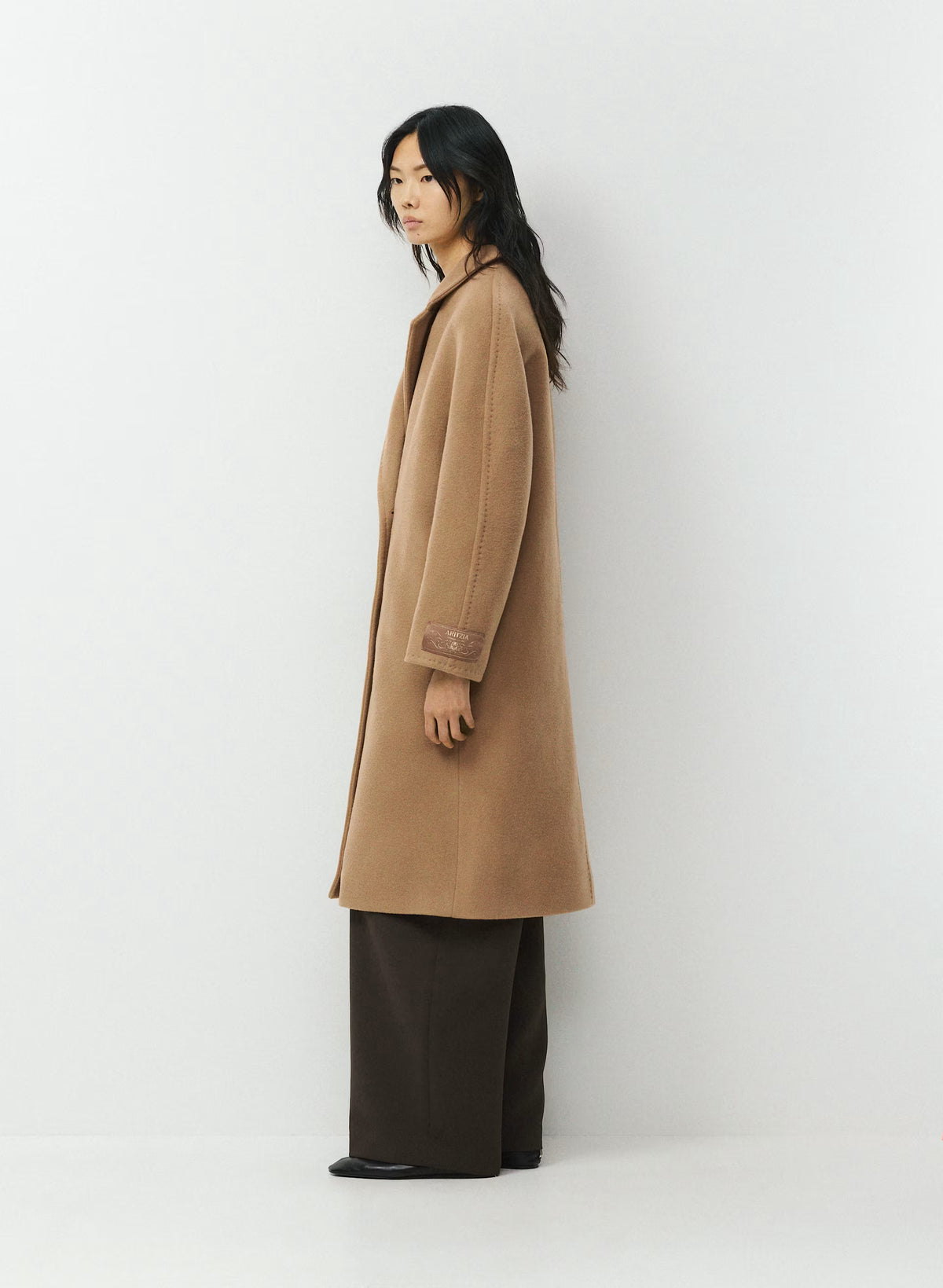 Double-Breasted Wool Cashmere Coat - Herringbone