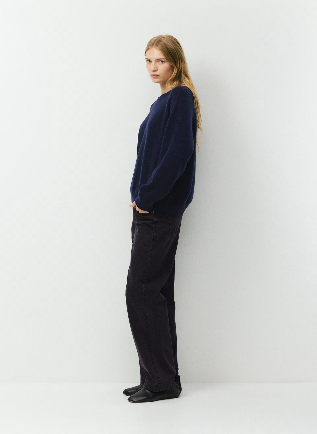 Wool Cashmere Raglan Sweater - Olive