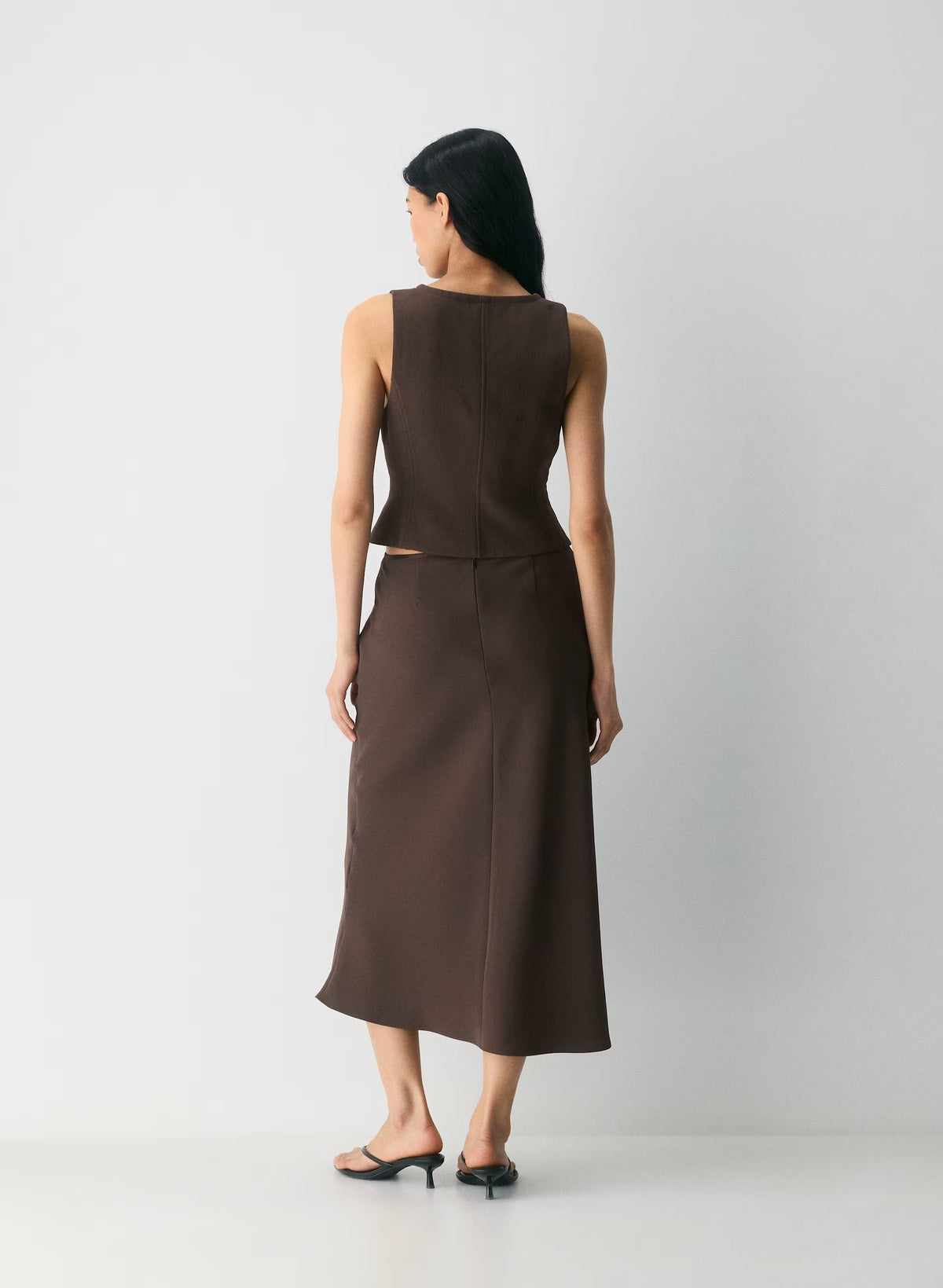 Lined Tailored Suit Vest - Olive
