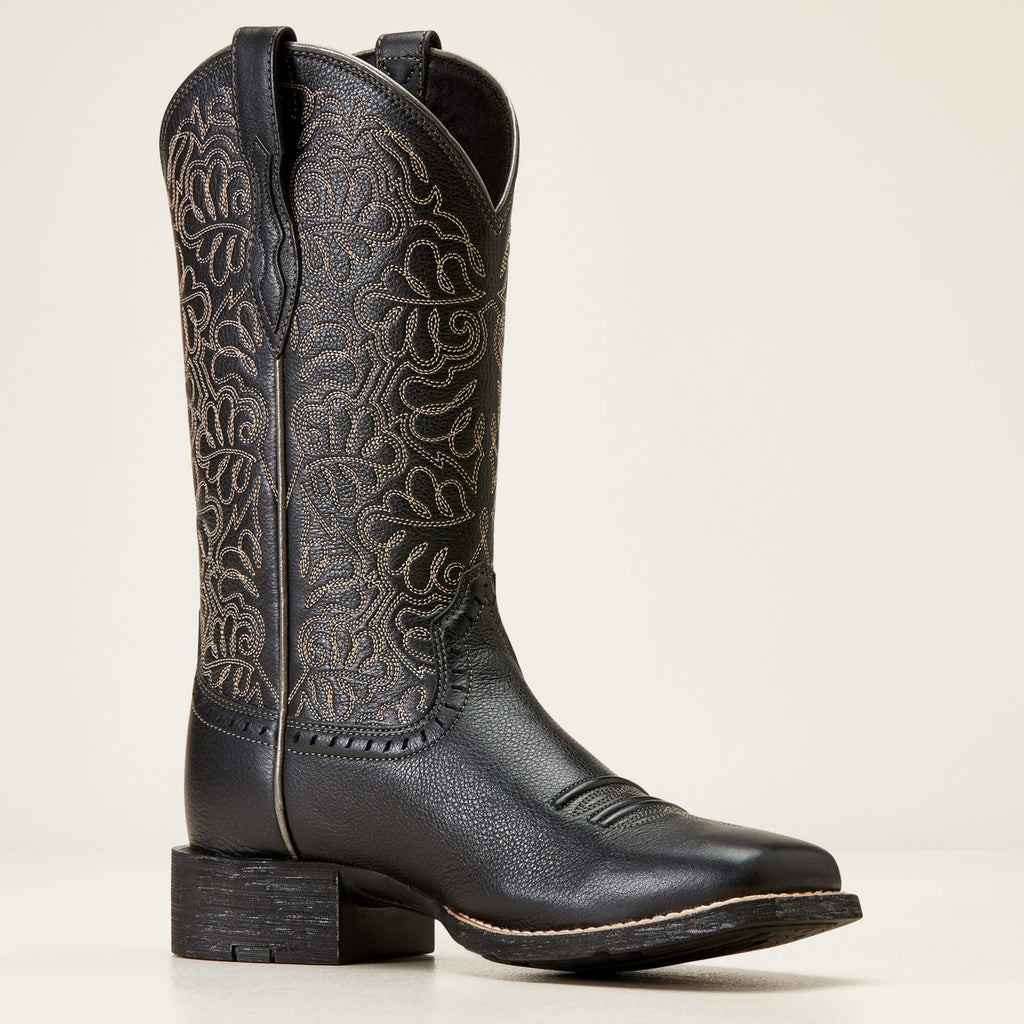 Women's Wide Square Toe Western Boots - Brown