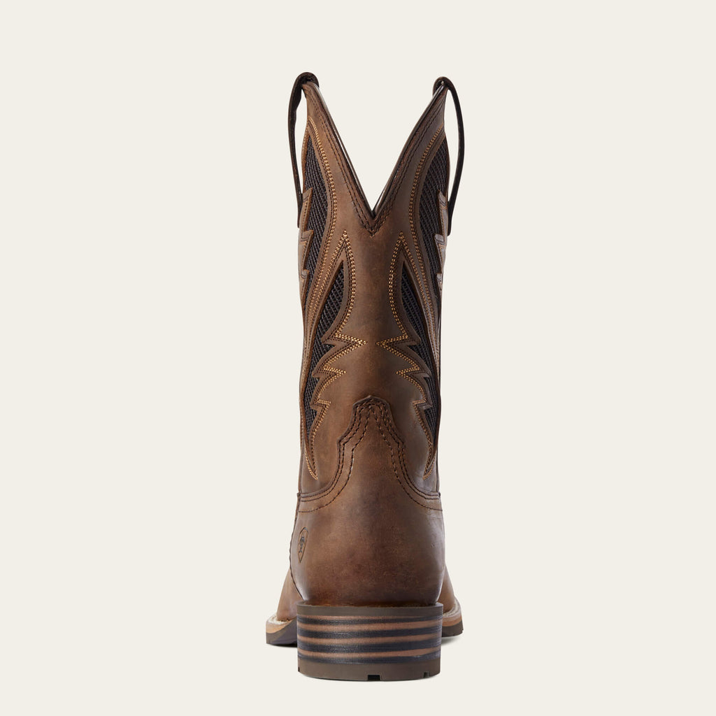 Vented Leather Western Riding Boot - Tan