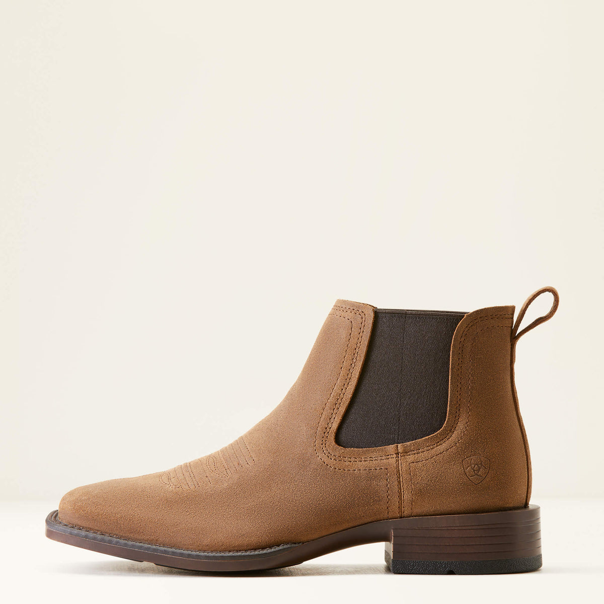 Men's Suede Wide Square Toe Chelsea Boots - Navy