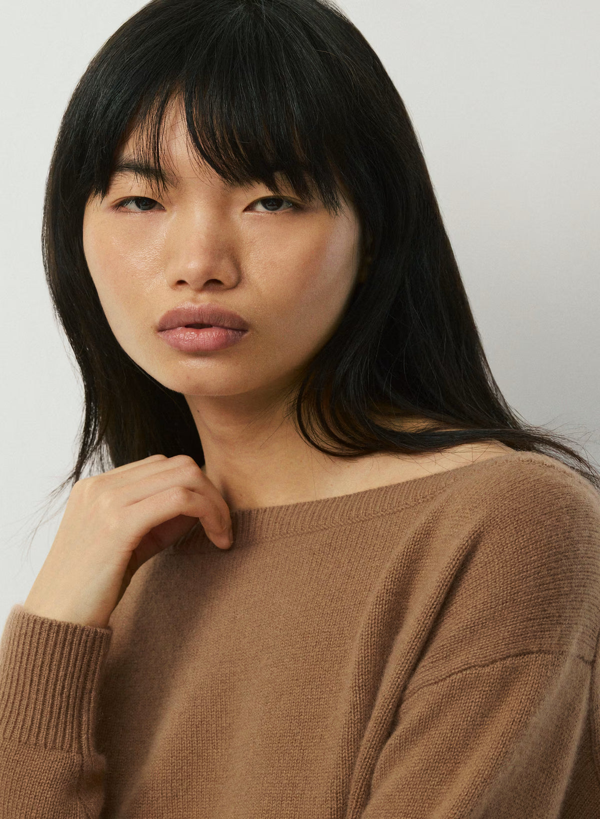Cashmere Boatneck Sweater - Heather Gray