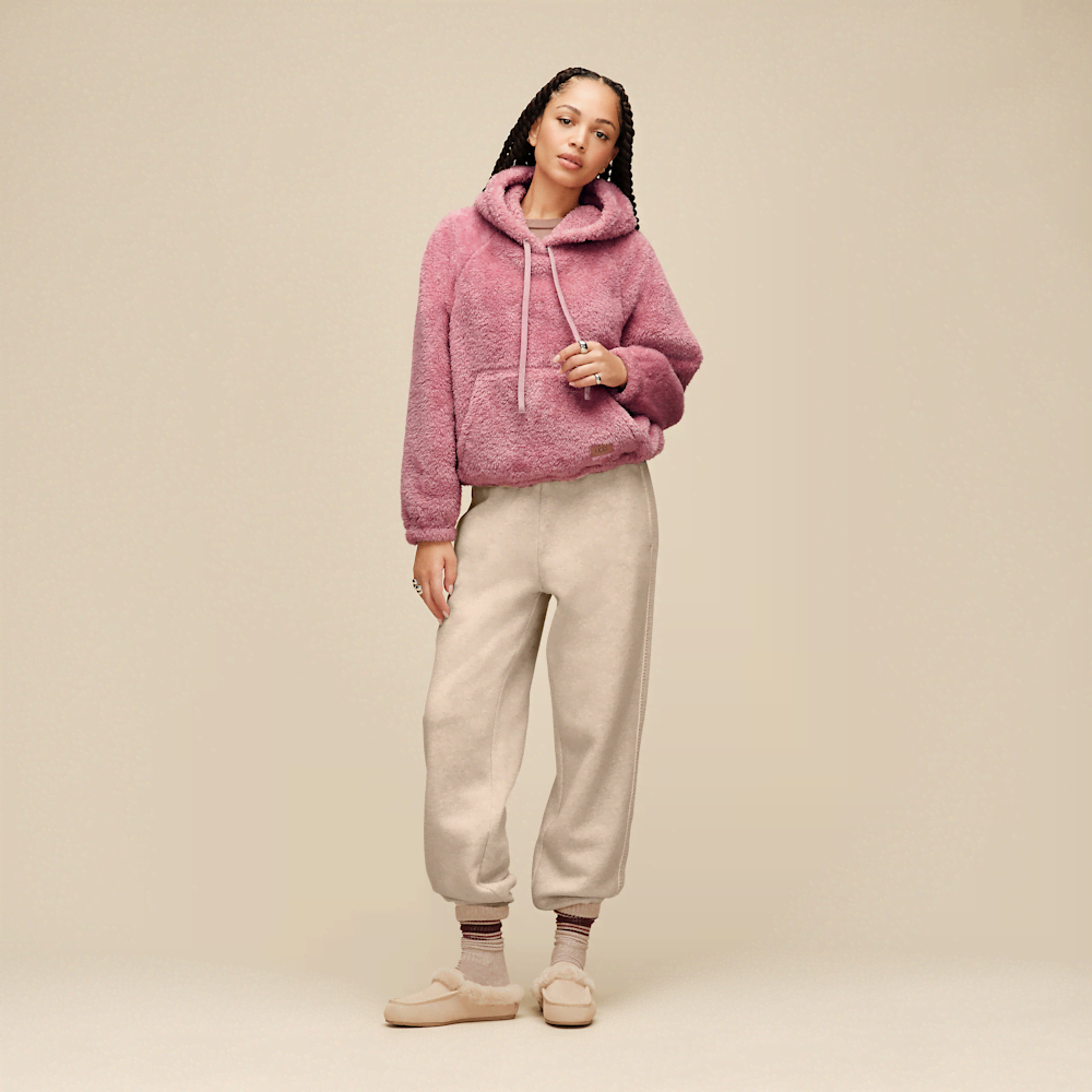 Women's Oversized Fleece Hoodie - Coffee Grounds