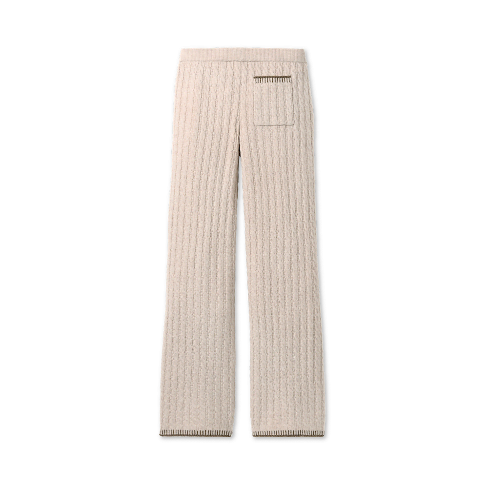 Women's Cable Knit Straight-Leg Pants - Black