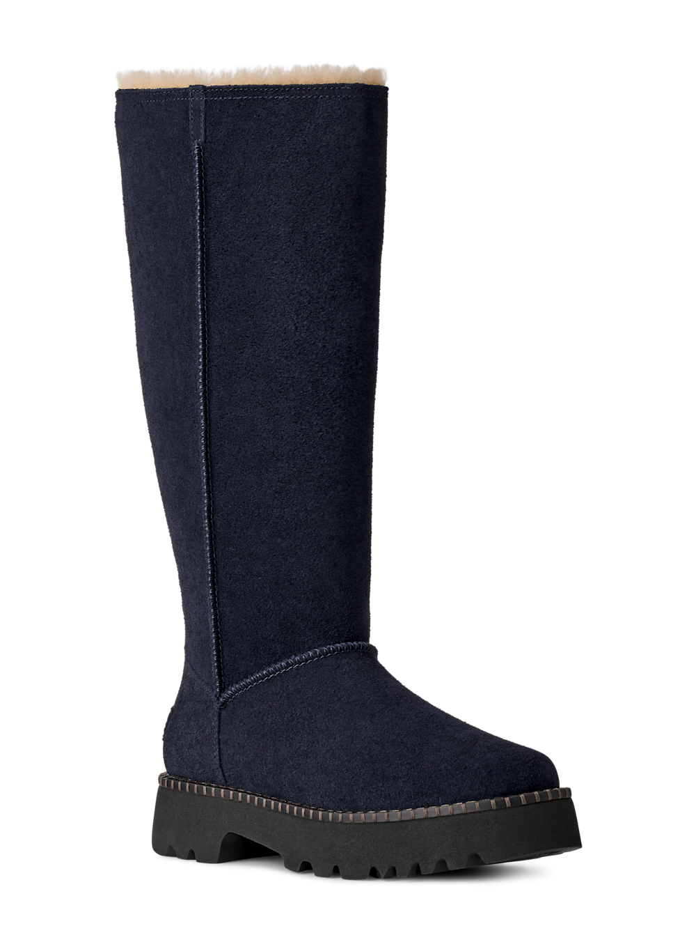 Women's Suede Platform Tall Boot - Blue