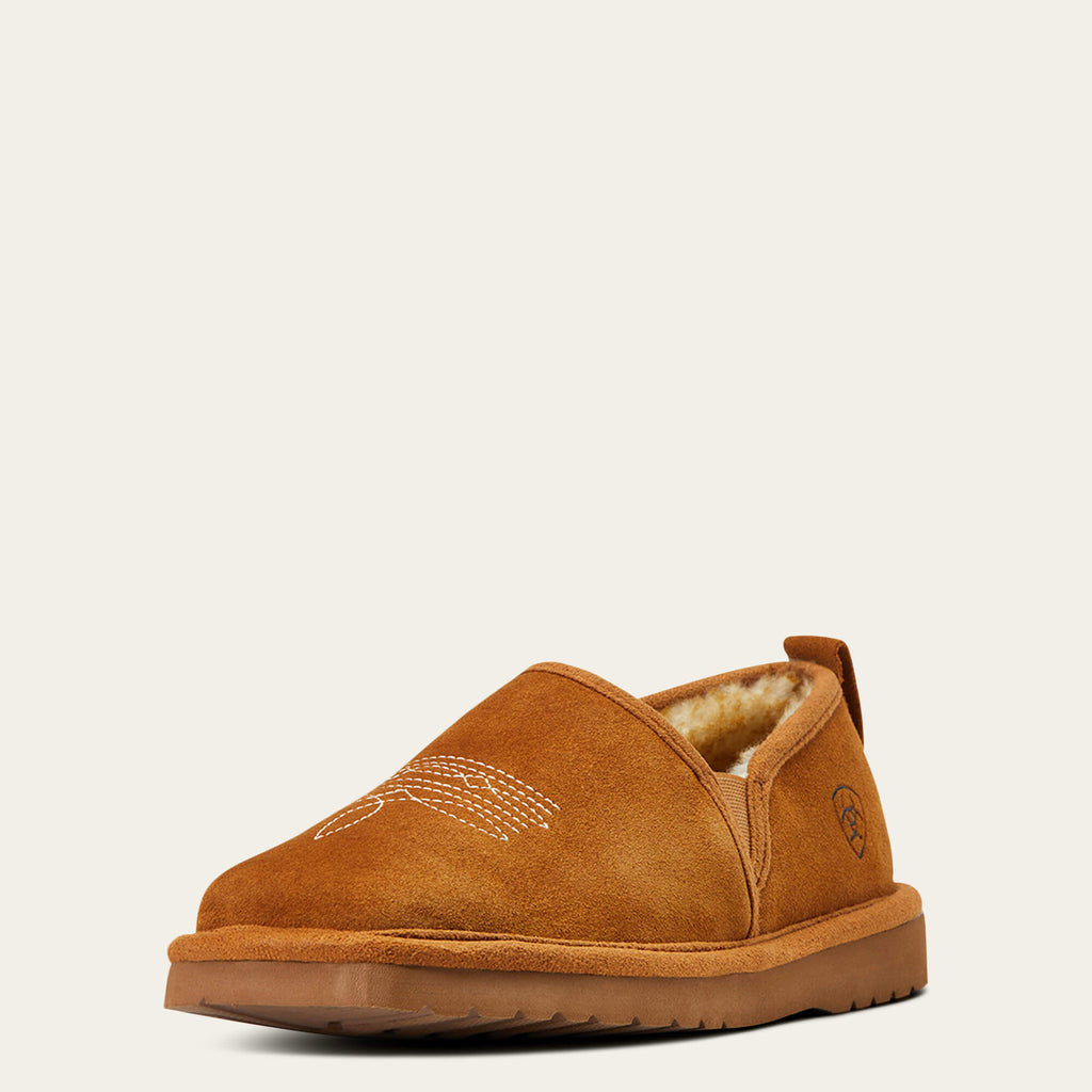 Men's Suede Square Toe Slippers - Chestnut