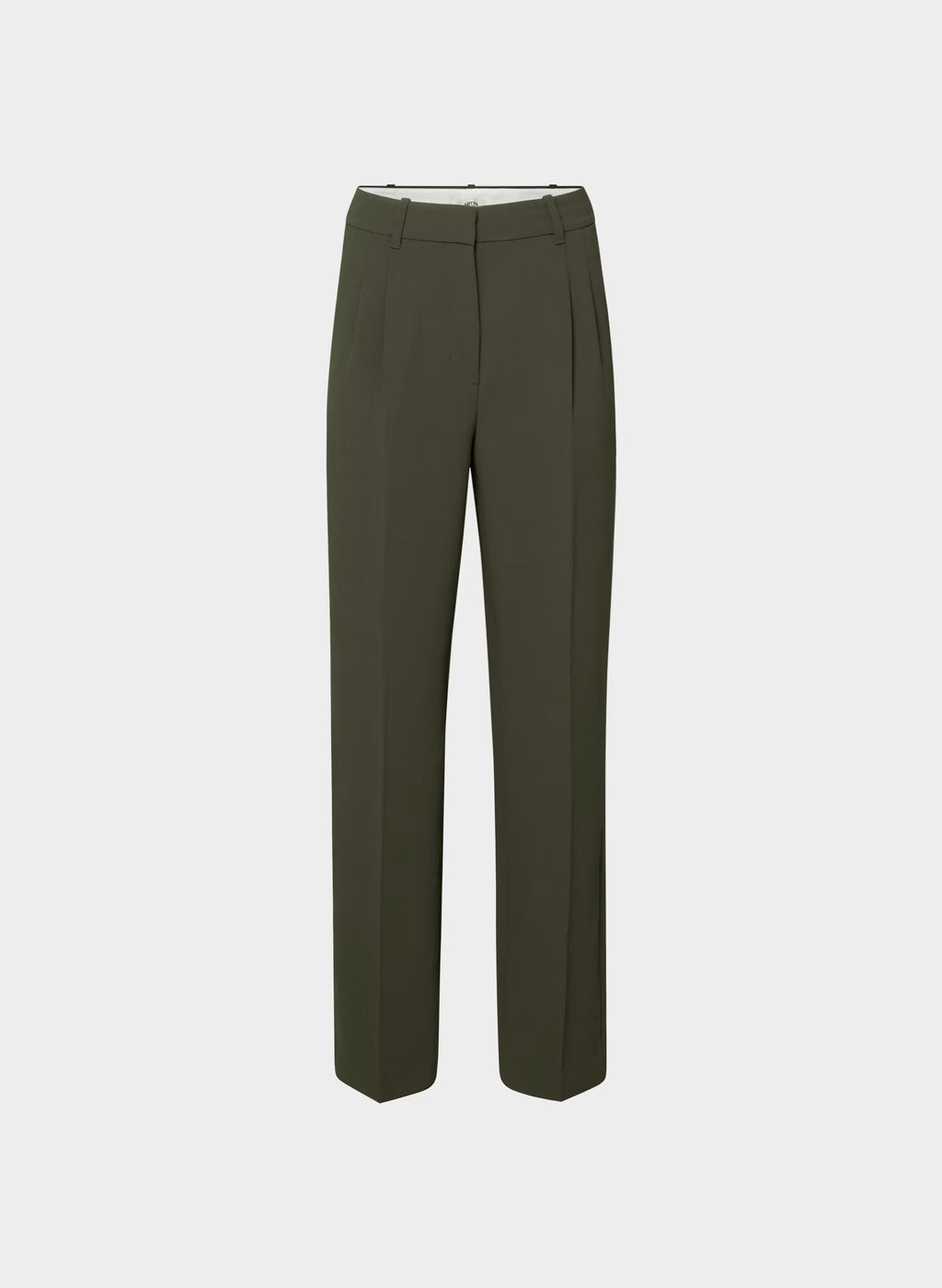High-Rise Wide-Leg Crepe Trousers - Sand