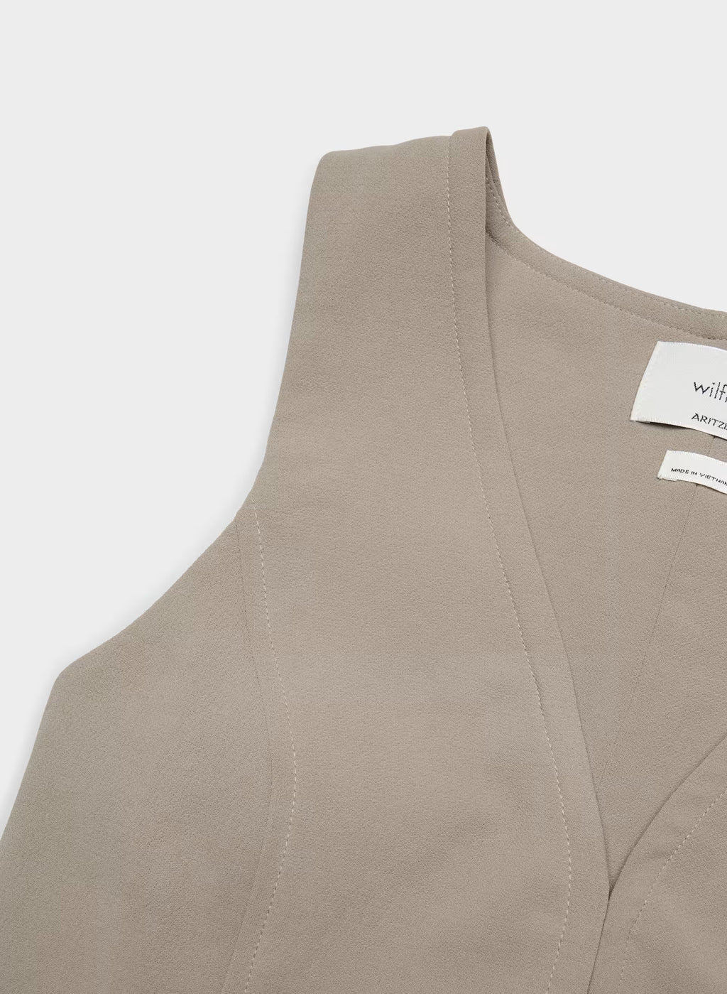 Lined Tailored Suit Vest - Olive
