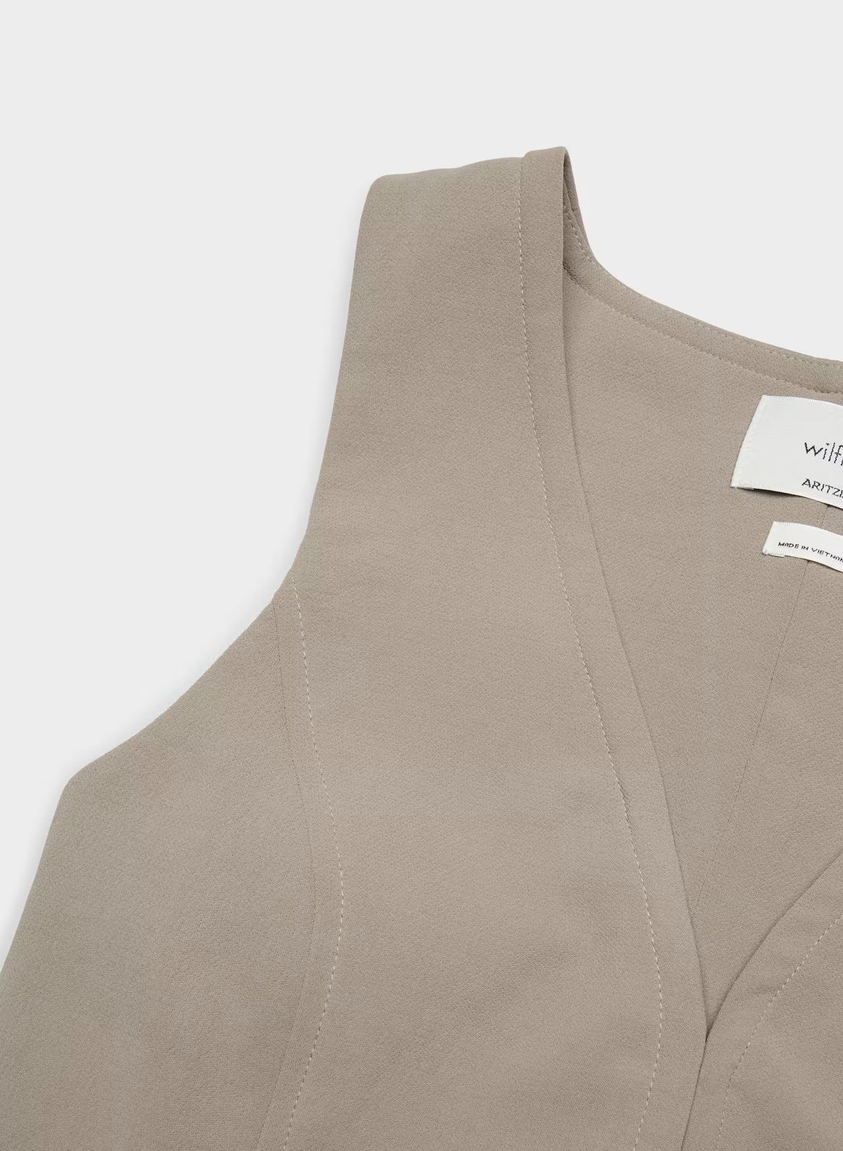 Lined Tailored Suit Vest - Olive