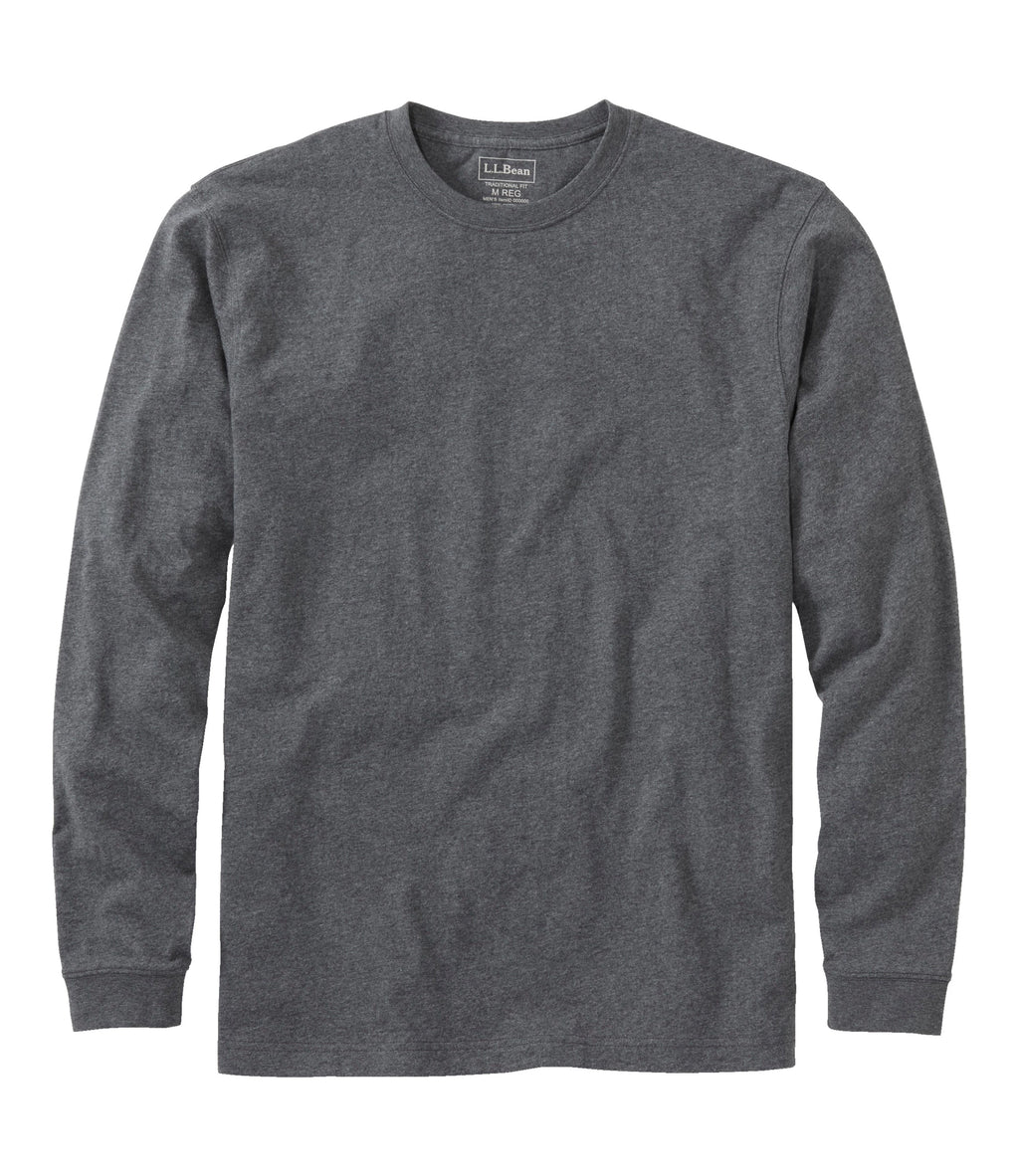 Men's Long-Sleeve Cotton Crewneck T-Shirt - Black